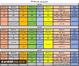 جدول زمانبندی حذف و اضافه نیمسال 992 دانشگاه فنی و حرفه ای