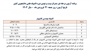 بیست و نهمین المپیاد علمی دانشجویی غیرمتمرکز سال ۱۴۰۳ دانشگاههای کشور 3